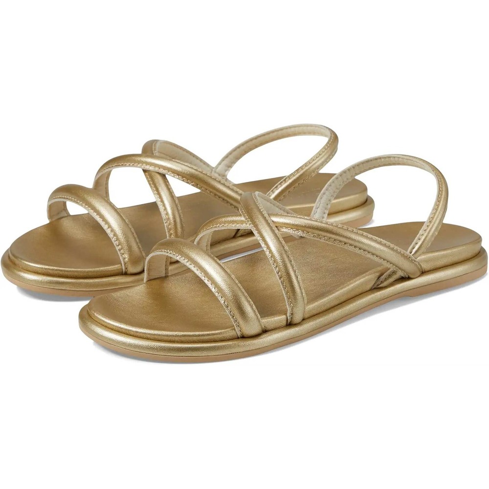 OluKai Tiare Strappy Gold Leather Slingback Sandals Womens 9 20515-FAFA